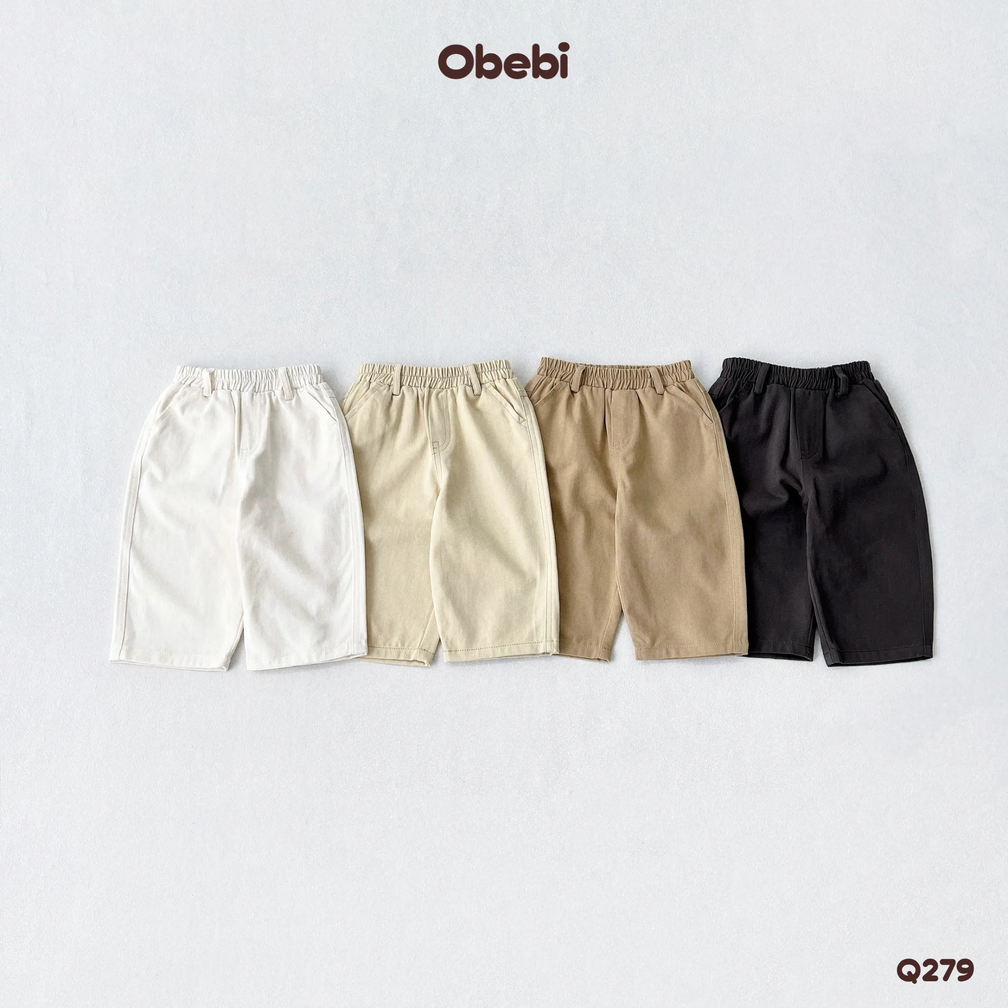Q279 – Quần Kaki Trẻ Em Thu Đông Phong Cách Basic Hiện Đại Obebi