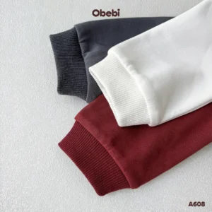 A608 – Áo Nỉ Trẻ Em Thu Đông Cổ Polo Phối Màu Obebi