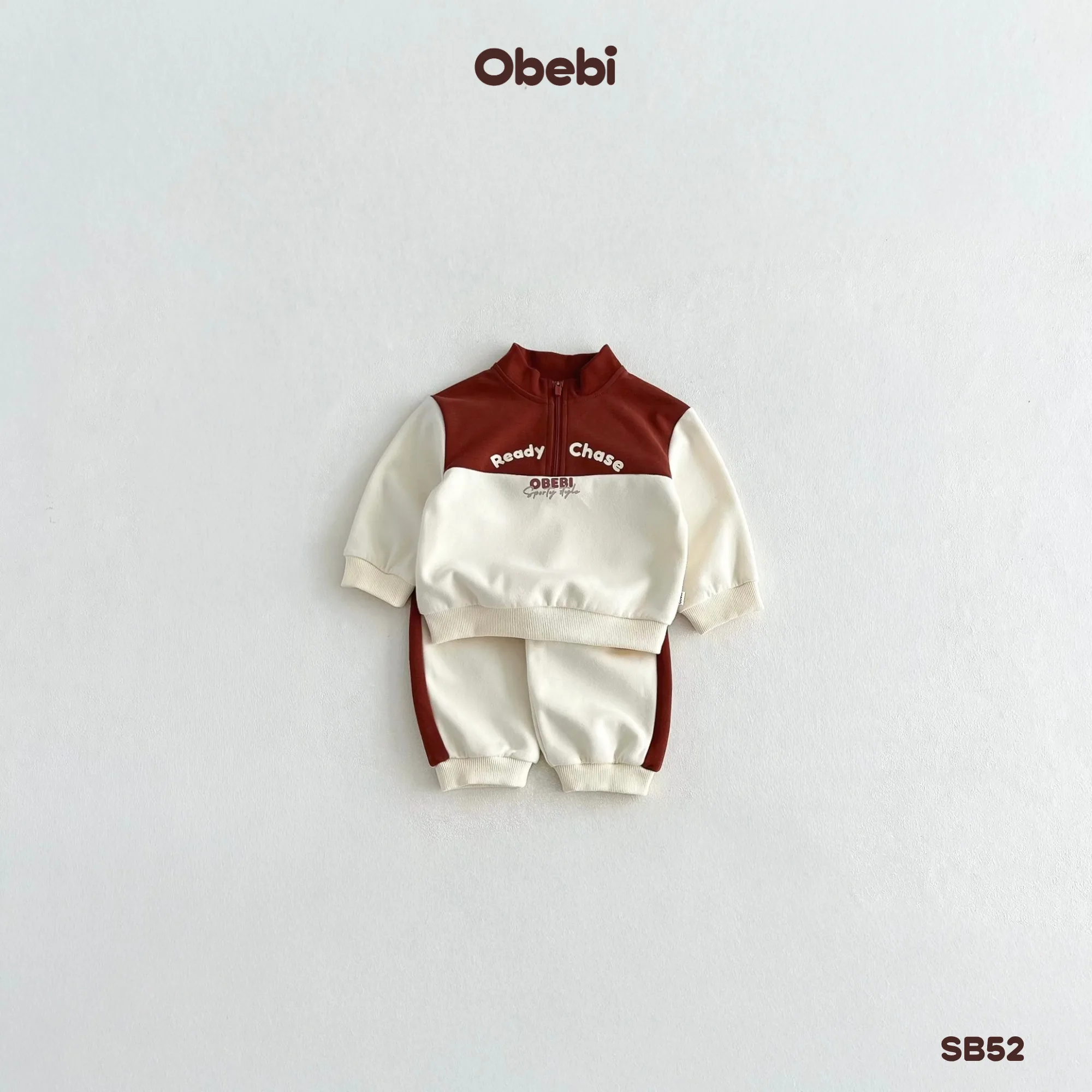 SB52 – Bộ Nỉ Trẻ Em Thu Đông Phối Màu Thể Thao Obebi