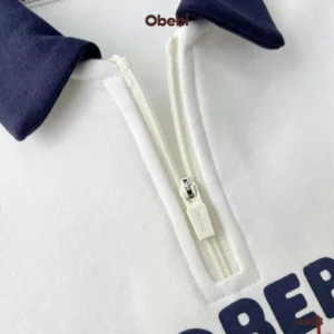 A608 – Áo Nỉ Trẻ Em Thu Đông Cổ Polo Phối Màu Obebi