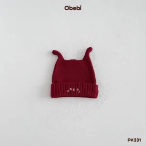 PK331 – Mũ Len Thu Đông Trẻ Em Thêu Obebi
