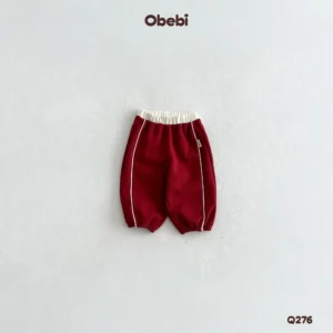 Q276 – Quần Nỉ Trẻ Em Thu Đông Phối Màu Cạp Thể Thao Obebi
